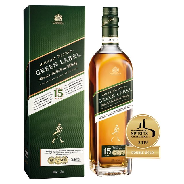 Johnnie Walker Green Label 15 Year Old Blended Scotch Whisky   70cl GOODS M&S   