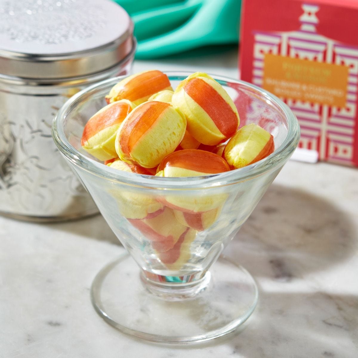 Fortnum & Mason rhubarb and custard sweets 120g, imported from the UK