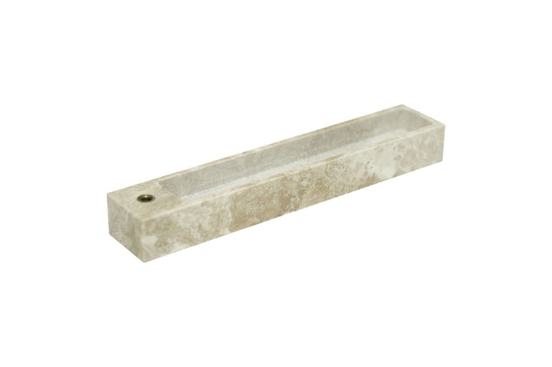 MONTROI travertine incense holder with deep ash cavity - British product