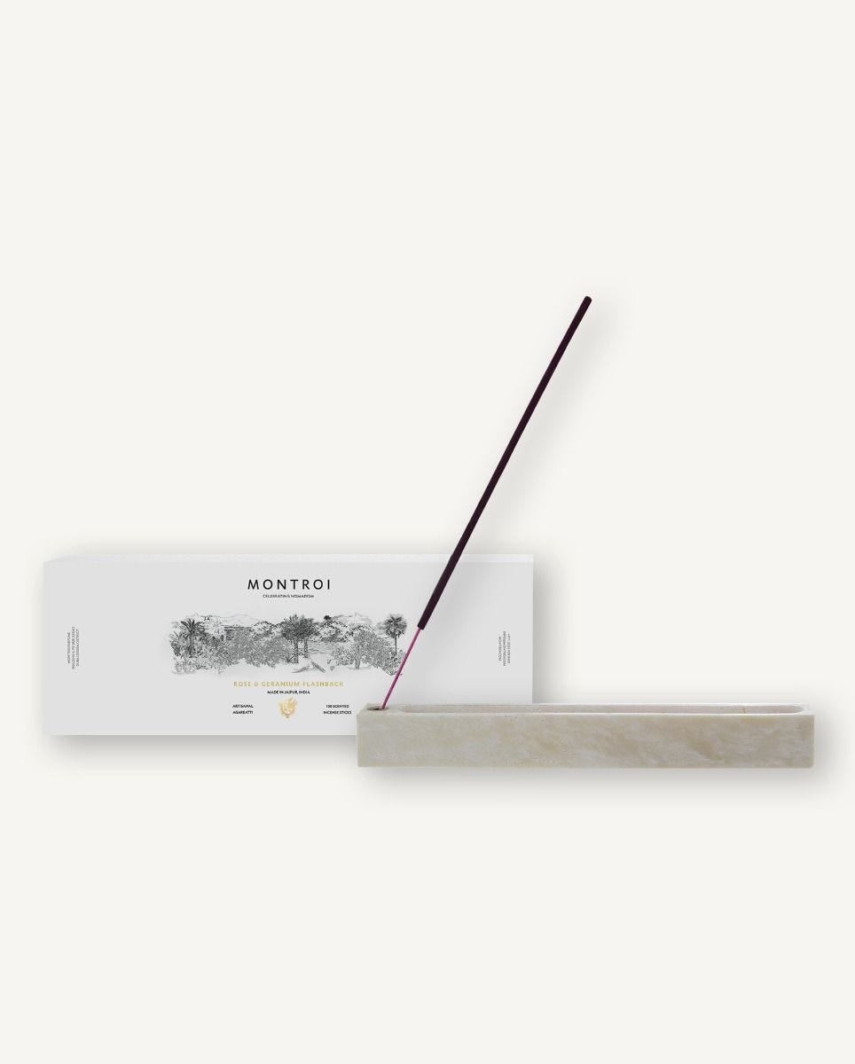MONTROI Rose & Geranium incense sticks 100 pack - British product