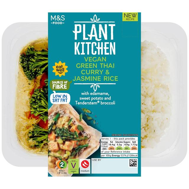 M&S Plant Kitchen Green Thai Curry & Rice   400g GOODS M&S   