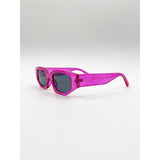 SVNX angular sunglasses hot pink black lenses, UK version