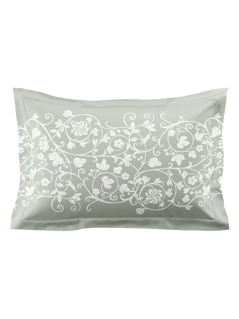 Historic Royal Palaces Tudor Trail sage green pillowcases - British product
