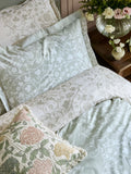 Historic Royal Palaces Tudor Trail sage green pillowcases - British product