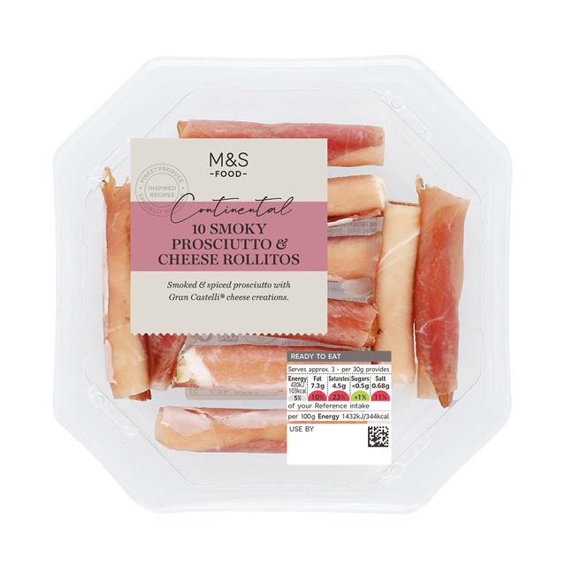 M&S Smoked Spiced Prosciutto & Cheese Rolls   10 per pack