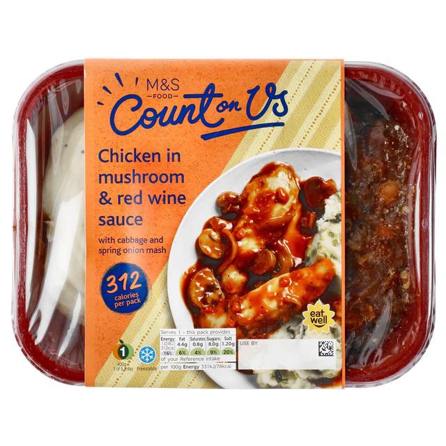 M&S Count On Us Chicken in a Mushroom Red Wine Sauce   400g