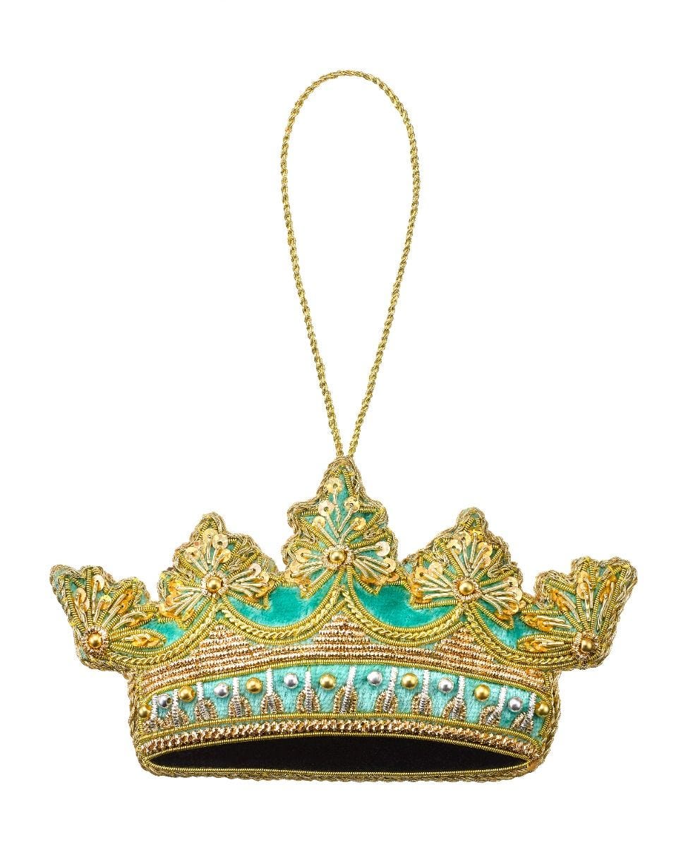 Embroidered Coronet Crown Christmas decoration 2023, 15cm - British product