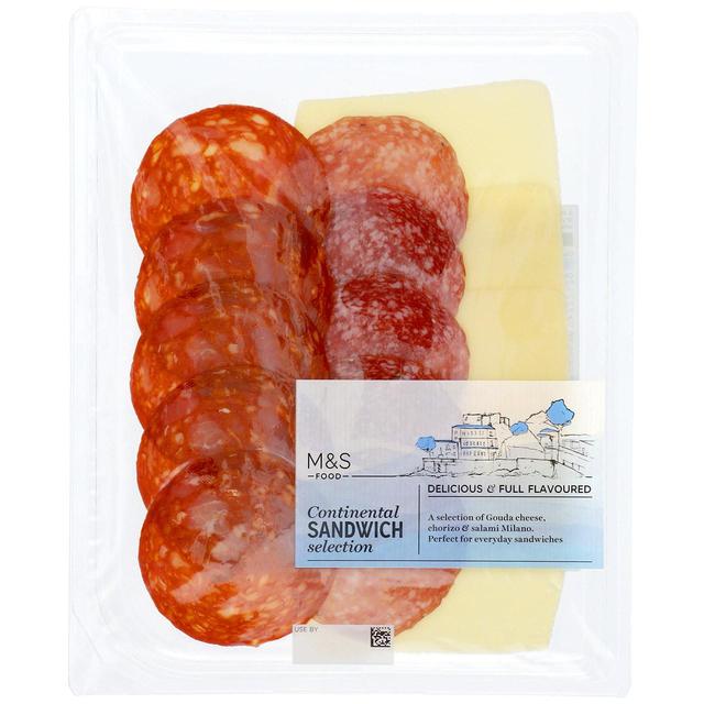 M&S Gouda Cheese Chorizo & Salami Sandwich Selection   100g GOODS M&S   