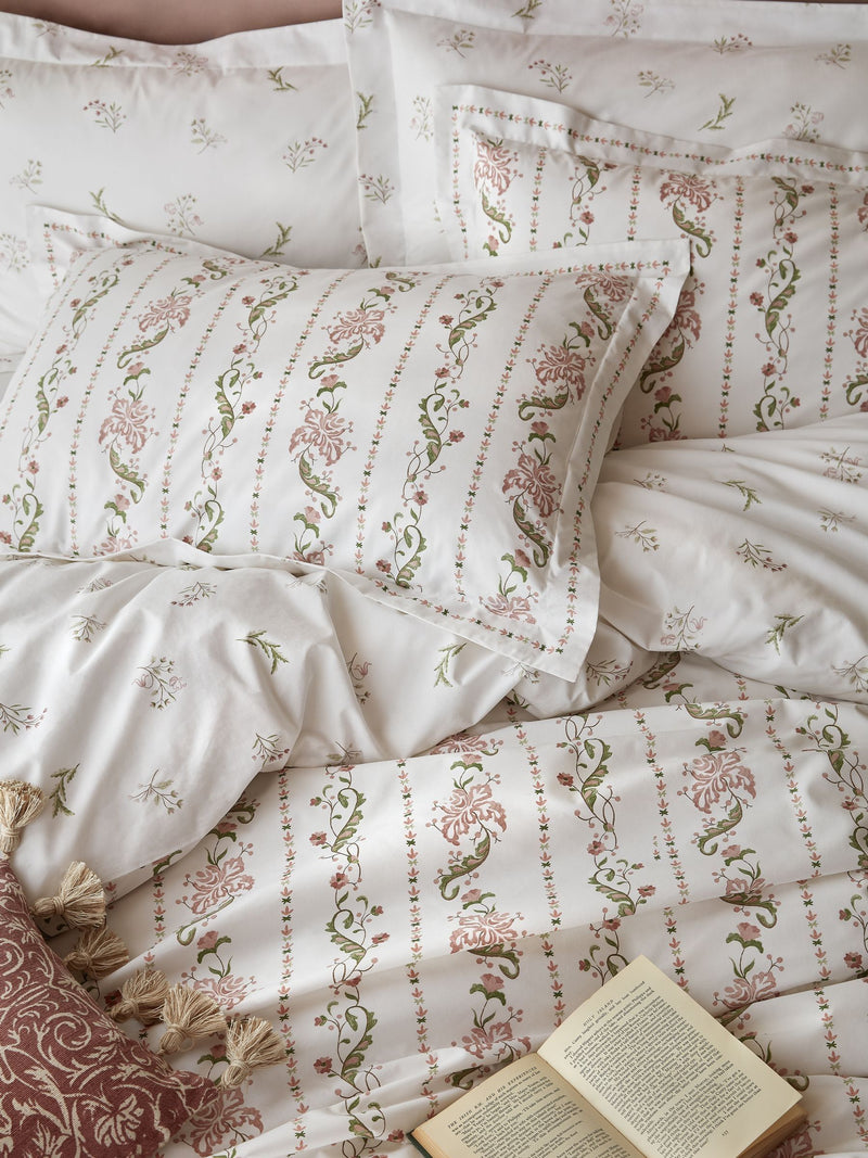 Historic Royal Palaces clay pink sage waistcoat pillowcases - British product