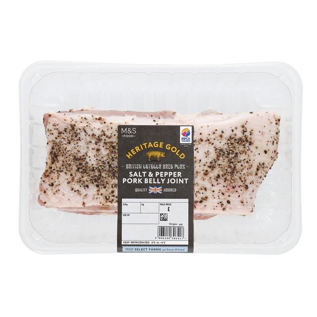 M&S Heritage Gold British Salt & Pepper Pork Belly Joint   Typically: 700g