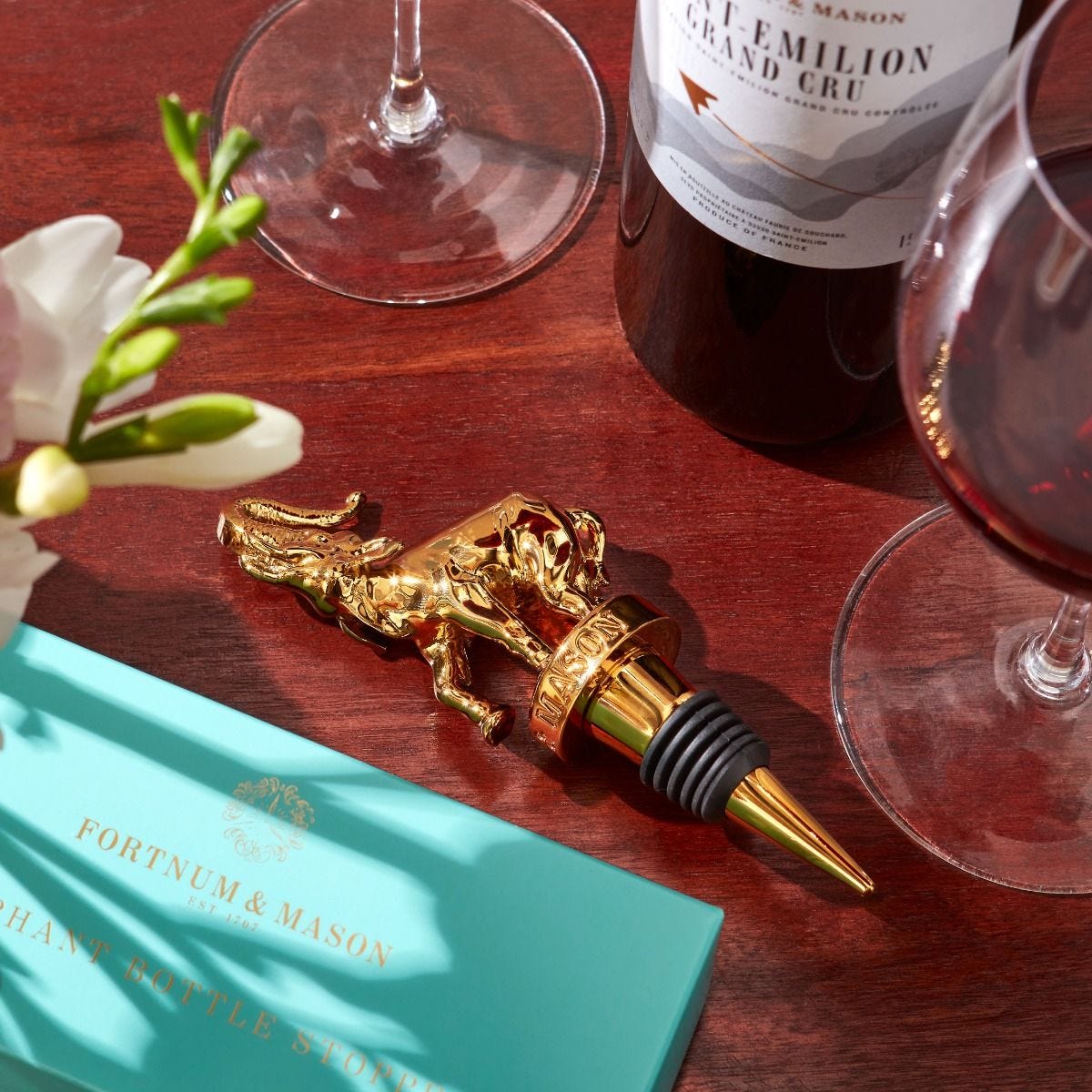 Fortnum's elephant bottle stopper gold stainless steel 10cm - British product