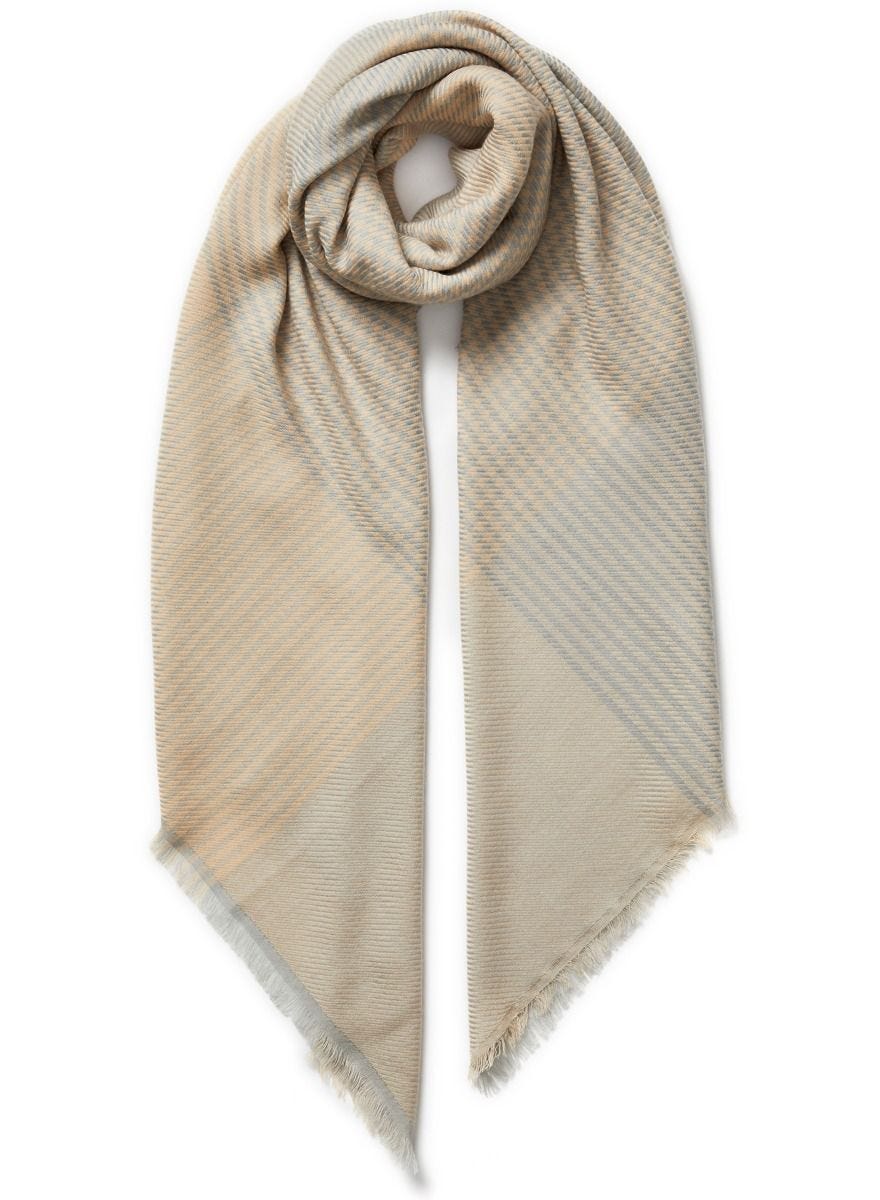 Jane Carr lambswool scarf Pearl 142cm square (British brand)