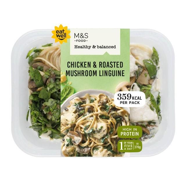 M&S Healthy & Balanced Chicken & Roasted Mushroom Linguine   370g GOODS M&S   