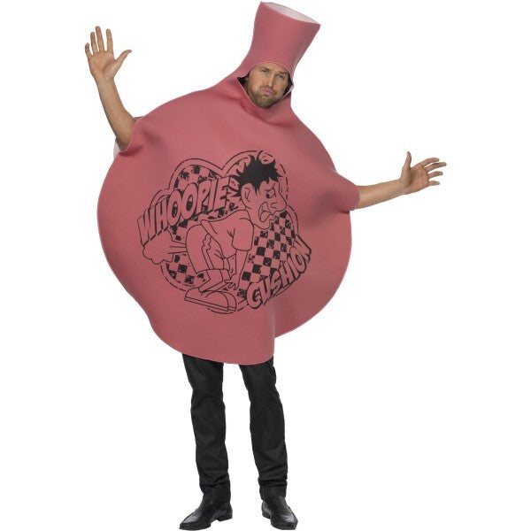 Smiffys whoopie cushion costume pink foam tunic, imported from the UK