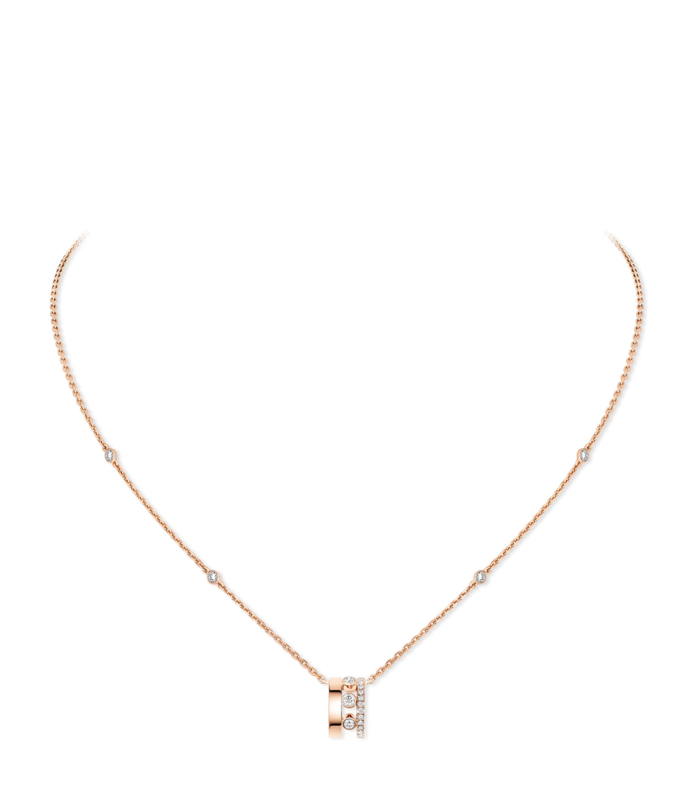 Messika Move Romane pink gold diamond necklace 0.31ct - British product