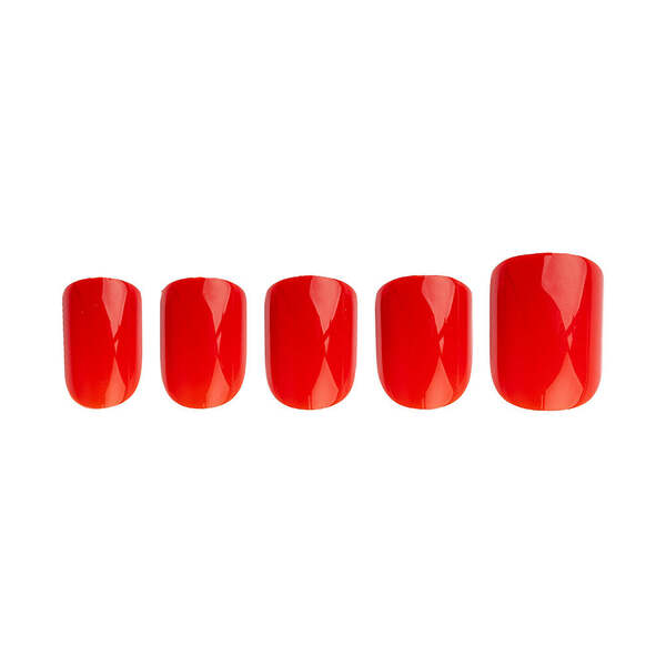 Invogue Bright Red Square Nails - Pack of 24 GOODS Superdrug   