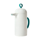 Feldspar teal cafetière, handmade in Devon, UK version
