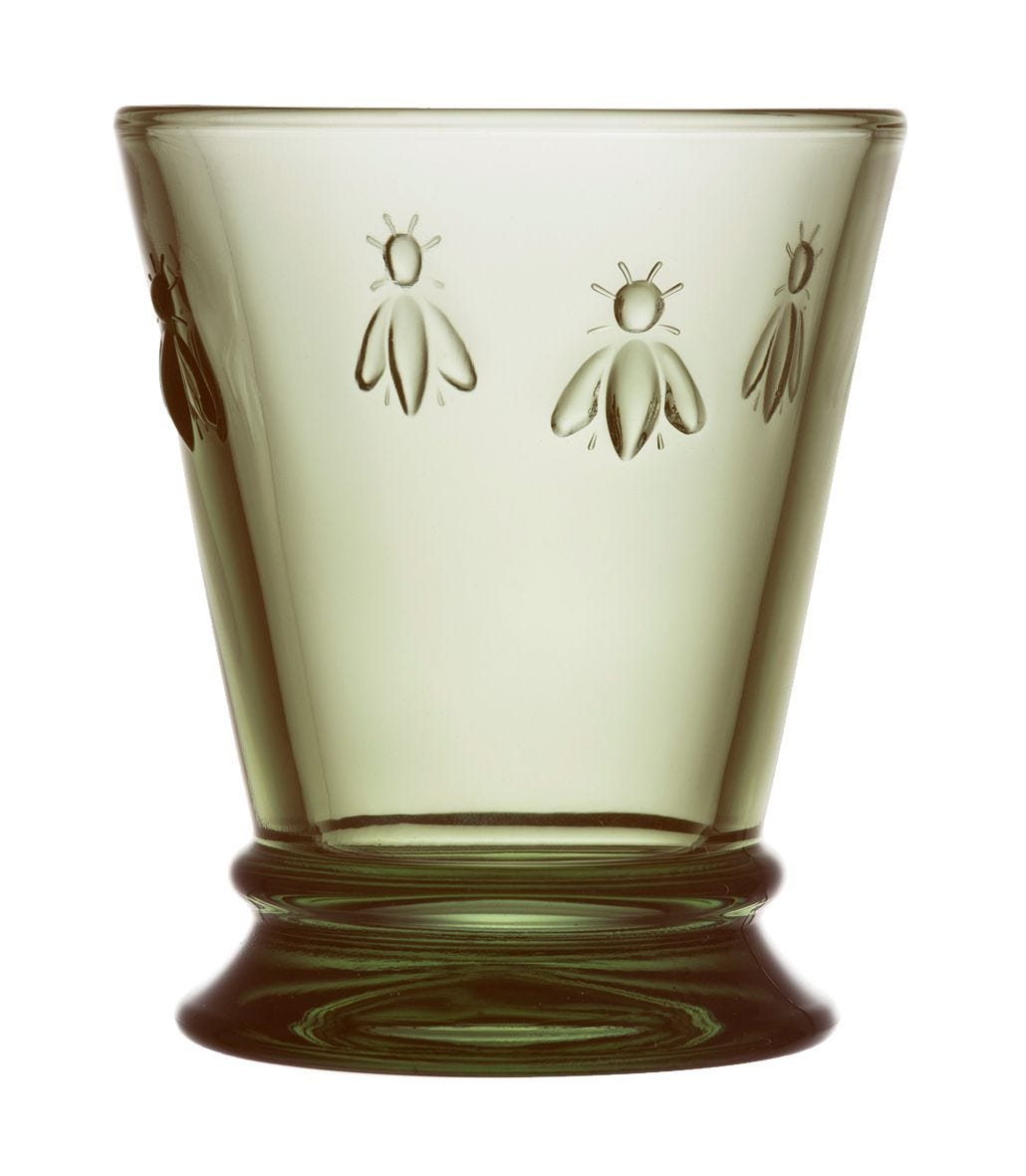 La Rochère bee footed tumbler olive green - British product