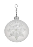 Milky white snowflake bauble 8cm, imported from the UK