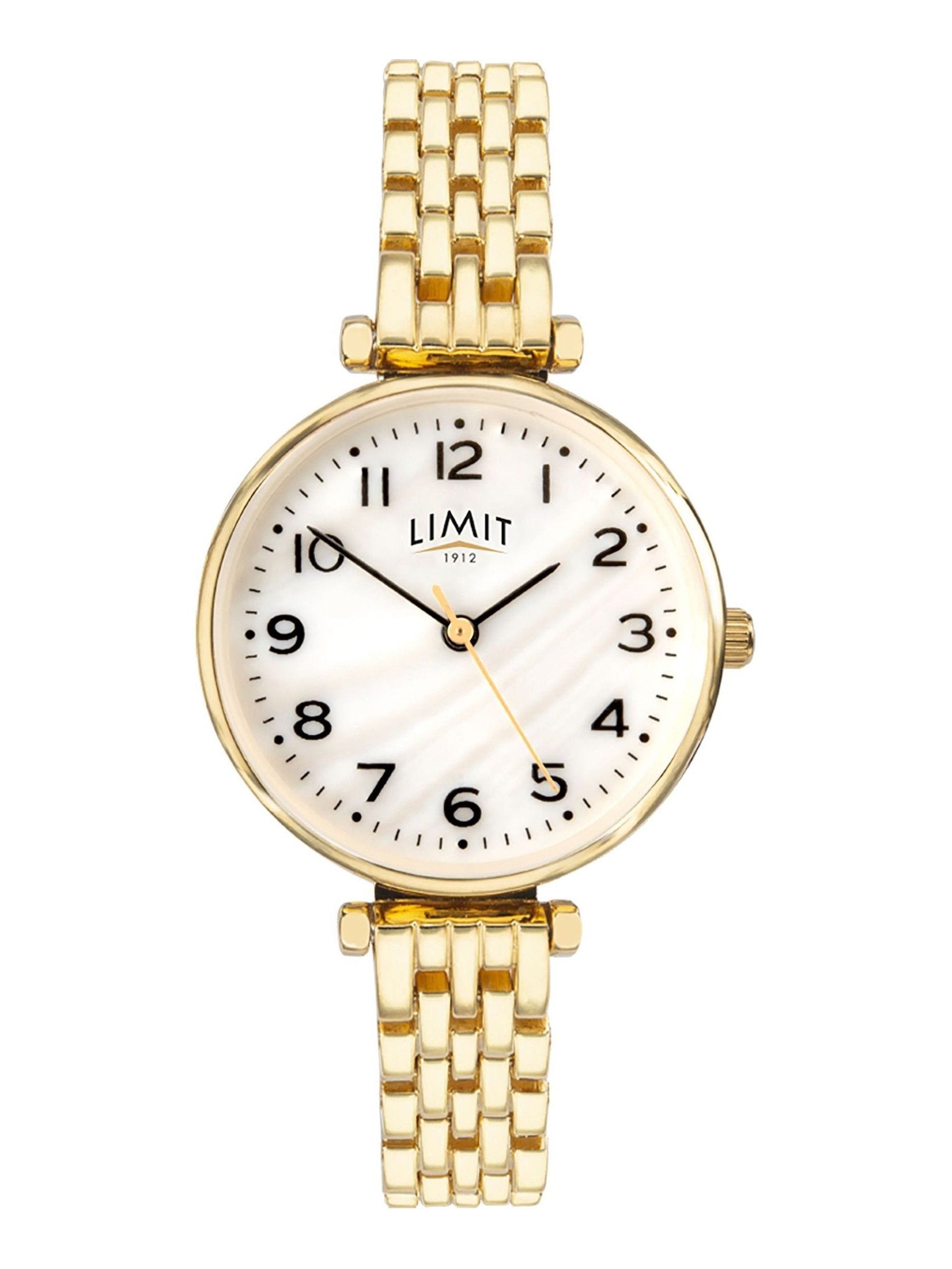 Limit gold tone mother-of-pearl watch, UK version