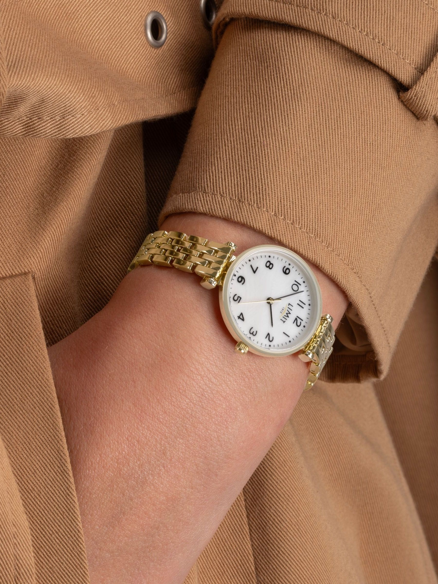 Limit gold tone mother-of-pearl watch, UK version
