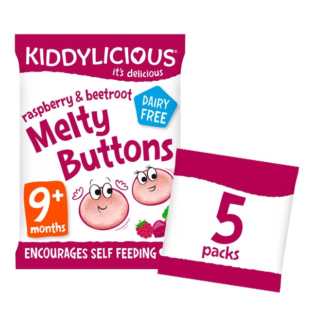 Kiddylicious Raspbery & Beetroot Melty Buttons Baby Snacks Multi   5 x 6g GOODS M&S   