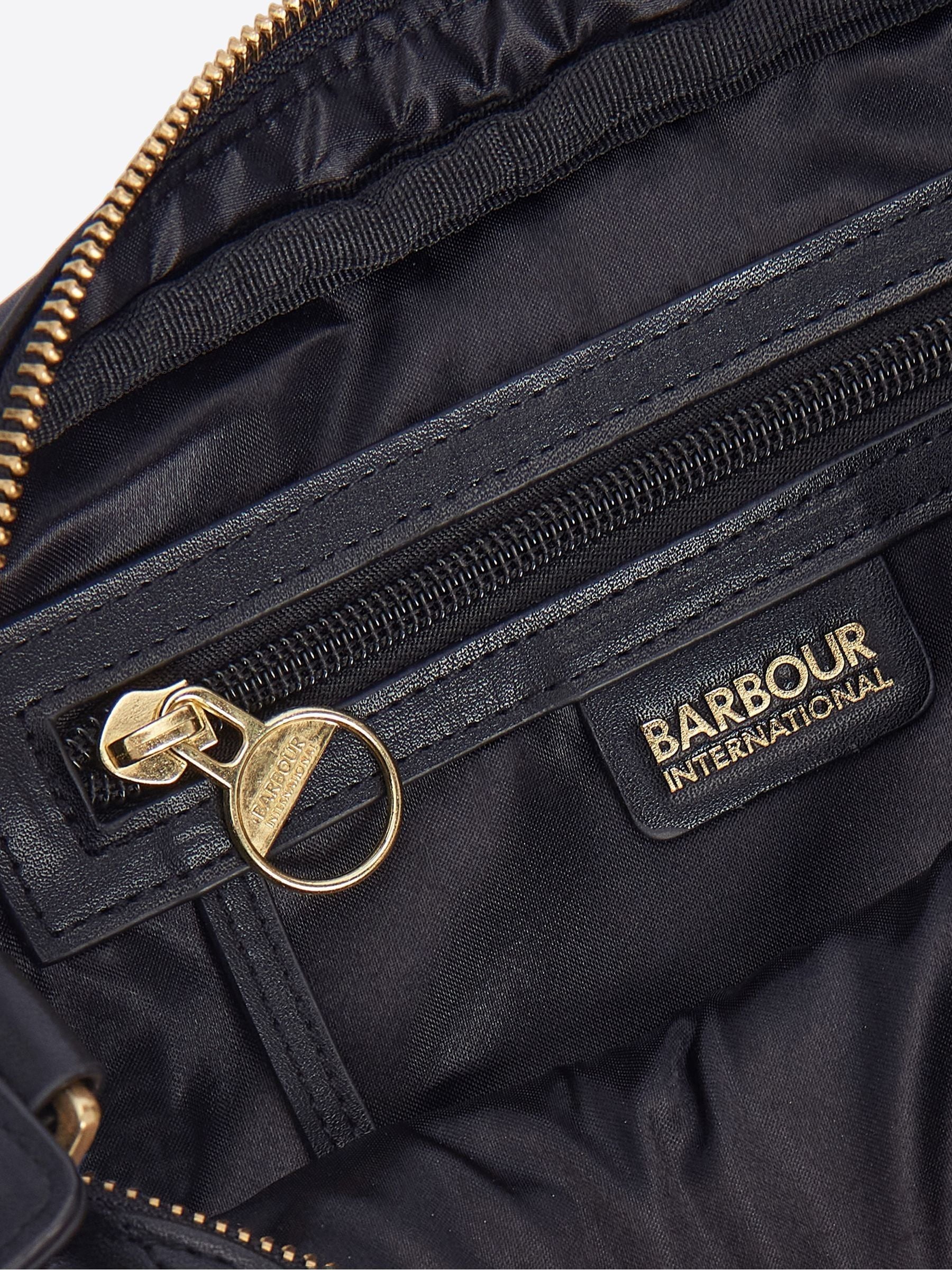 Barbour International black quilted Sloane crossbody bag (British brand)