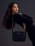 Barbour International black quilted Sloane crossbody bag (British brand)