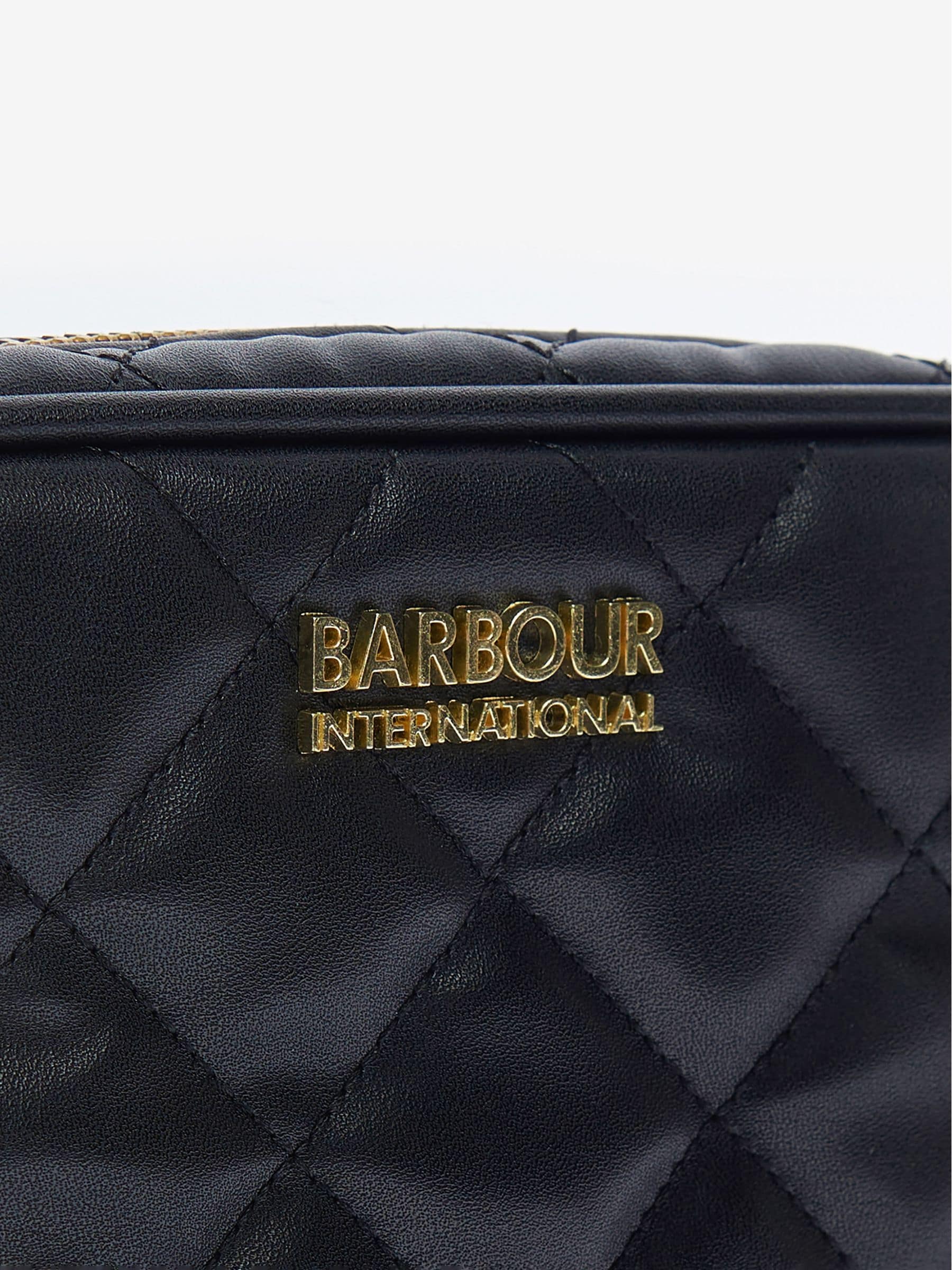 Barbour International black quilted Sloane crossbody bag (British brand)