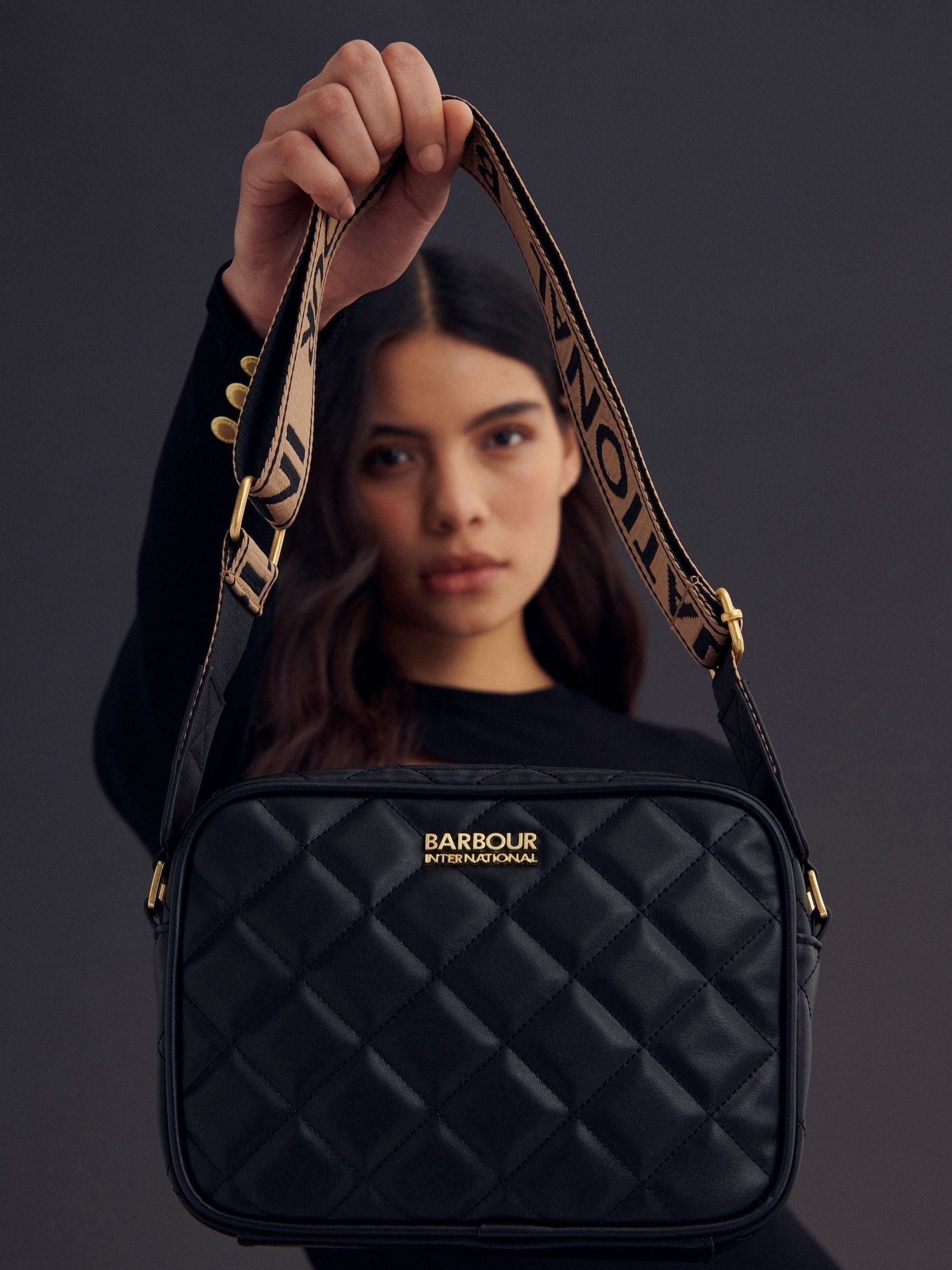 Barbour® International Black Quilted Sloane Crossbody Bag