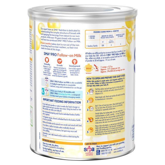 SMA Pro 2 Follow-on Milk Powder 6 mths+   800g GOODS M&S   