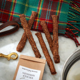 Handmade Norfolk venison dog treat sticks, UK version