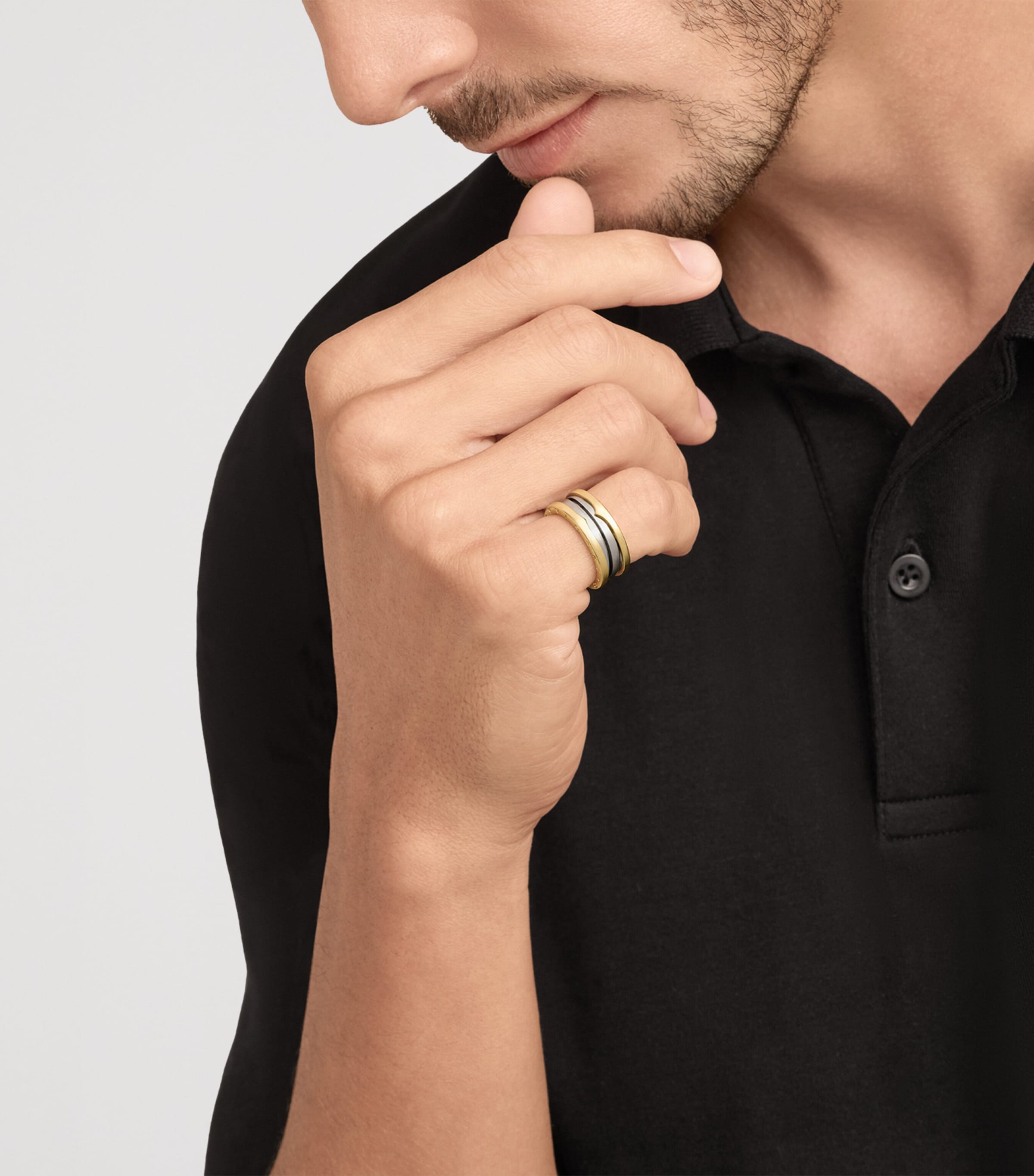 Bague Bvlgari B.zero1 deux bandes or jaune acier inoxydable - Produit britannique