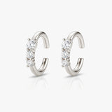 MUCHV sterling silver ear cuffs with cubic zirconia stones - British product