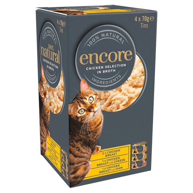 Encore Cat Broth Tin Chicken Selection   4 x 70g GOODS M&S   