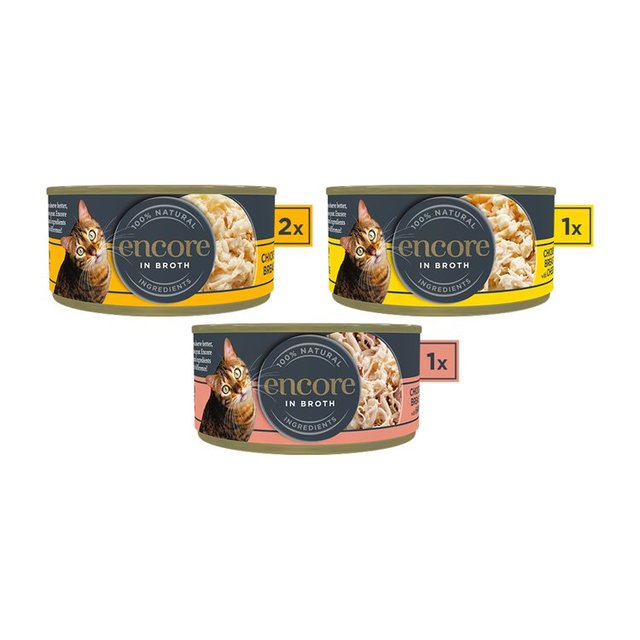 Encore Cat Broth Tin Chicken Selection   4 x 70g GOODS M&S   