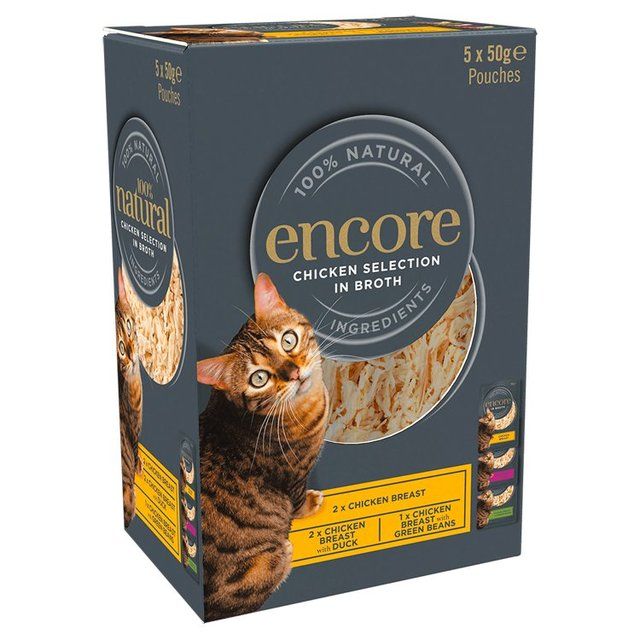 Encore Cat Broth Pouch Chicken Selection   5 x 50g GOODS M&S   