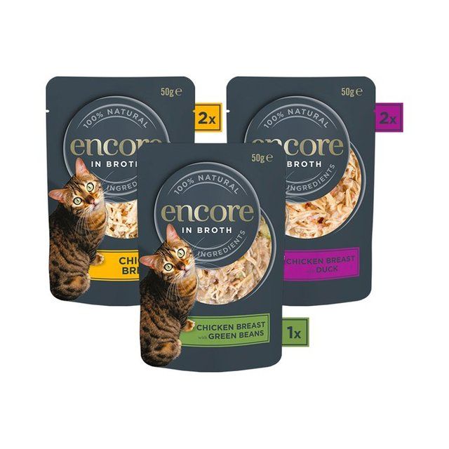 Encore Cat Broth Pouch Chicken Selection   5 x 50g GOODS M&S   