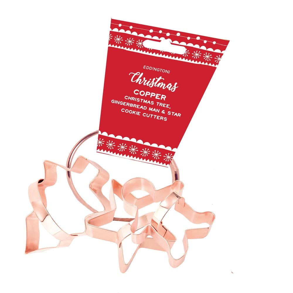 Eddingtons copper cookie cutters set of 3, UK version
