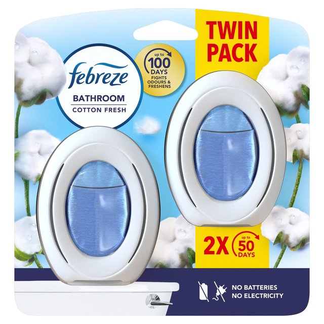 Febreze Bathroom Air Freshener Cotton   2 per pack