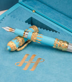 Montegrappa resin and yellow gold Montgolfier fountain pen, imported from the UK