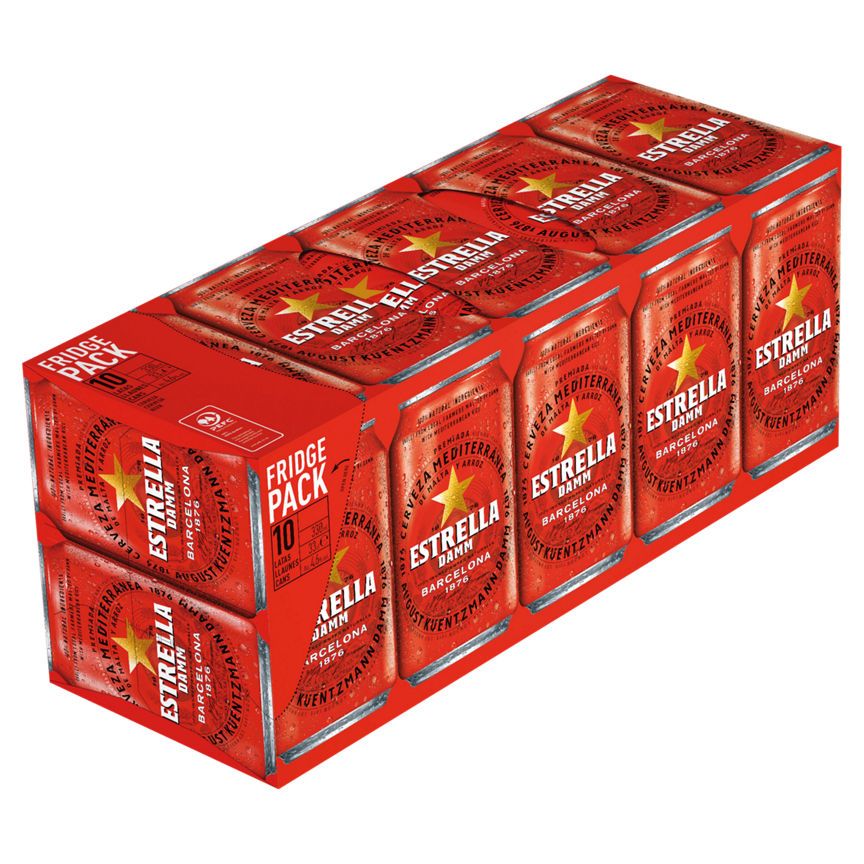 Estrella Damm Lager Beer 10 Cans