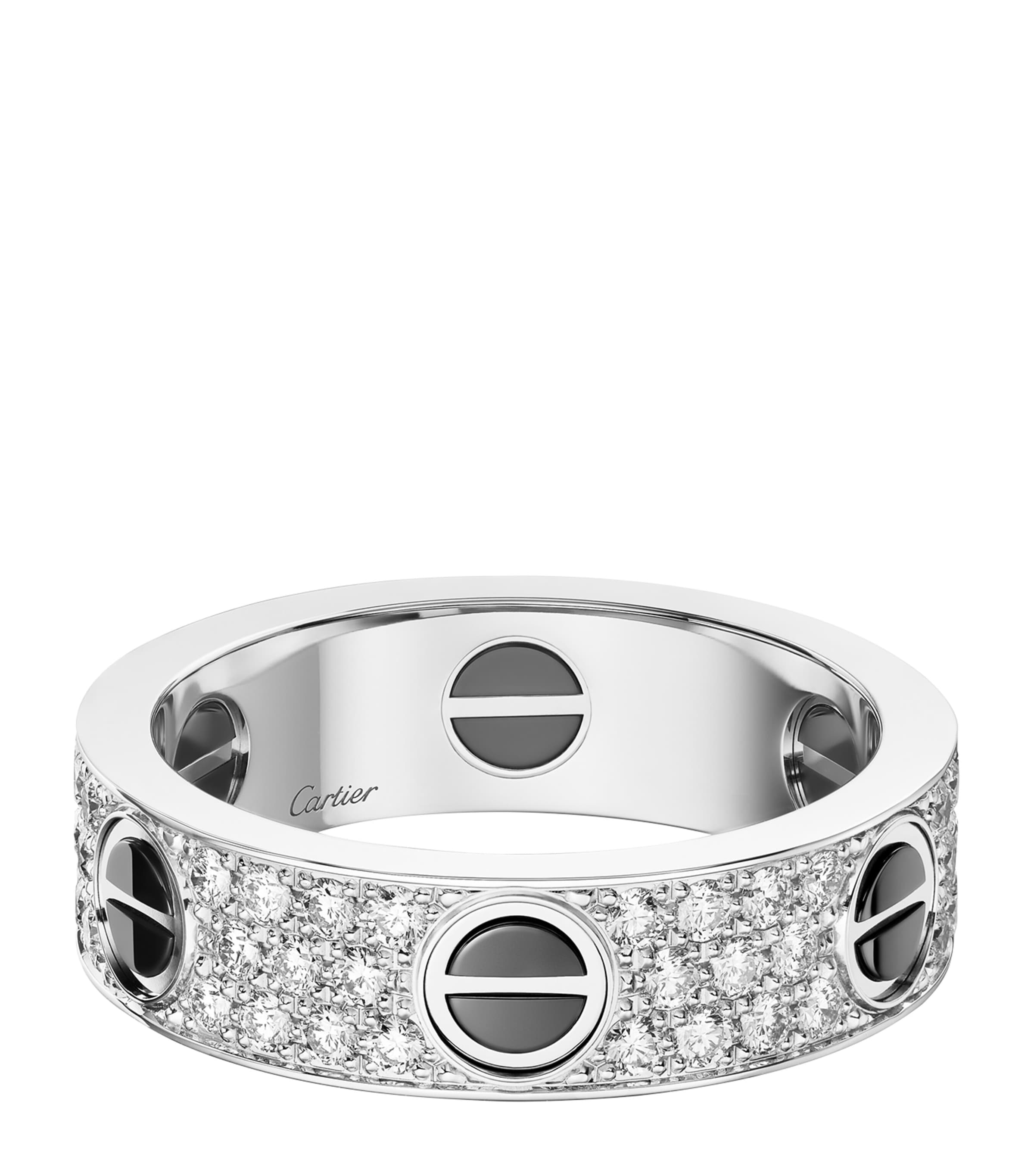 Cartier LOVE ring white gold diamonds ceramic 5.5mm, imported from the UK