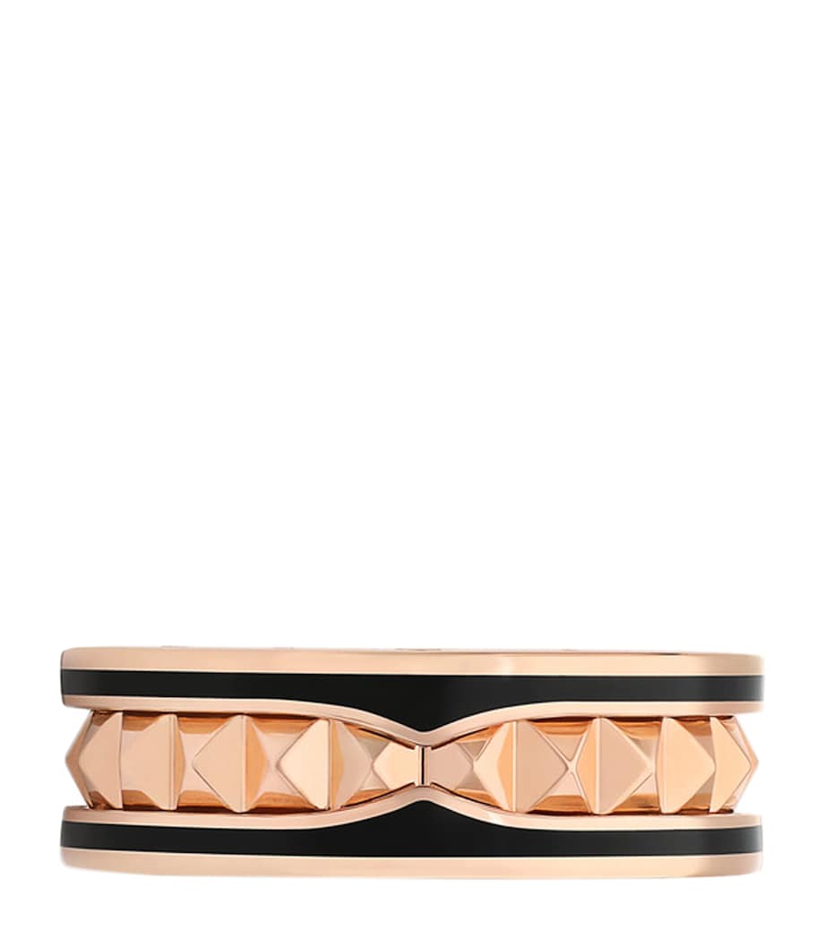 Bvlgari rose gold and black ceramic B.zero1 ring (British brand)