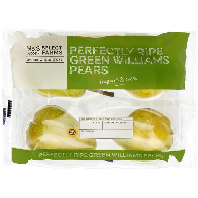 M&S Green Williams Pears Perfectly Ripe   4 per pack GOODS M&S   