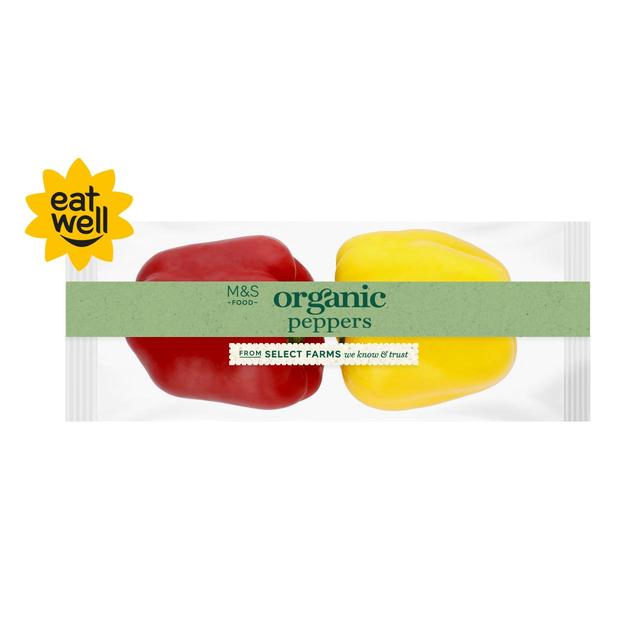 M&S Organic Peppers   2 per pack