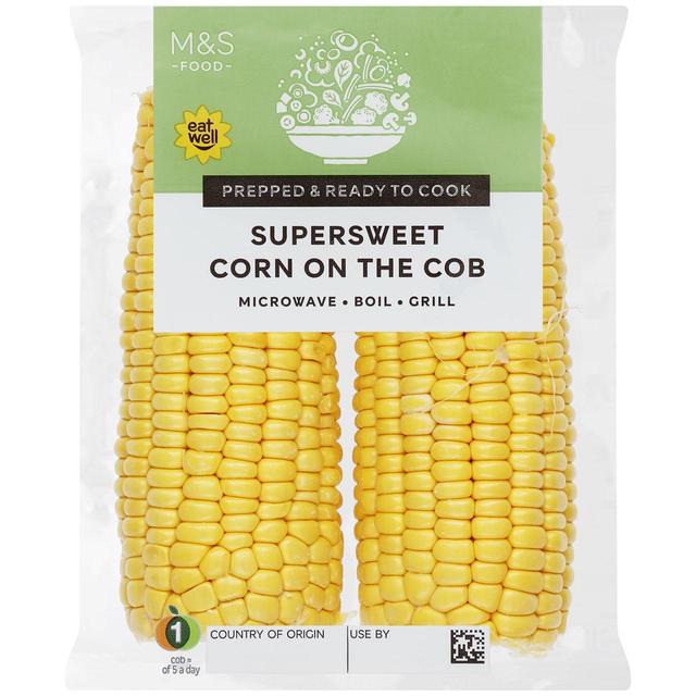 M&S Super Sweet Corn on the Cob   2 per pack