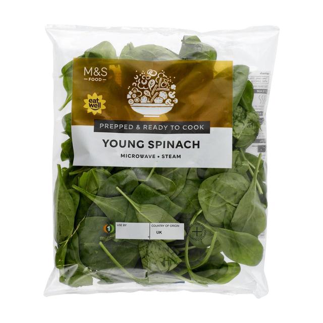 M&S Young Spinach Washed & Ready to Cook   80g