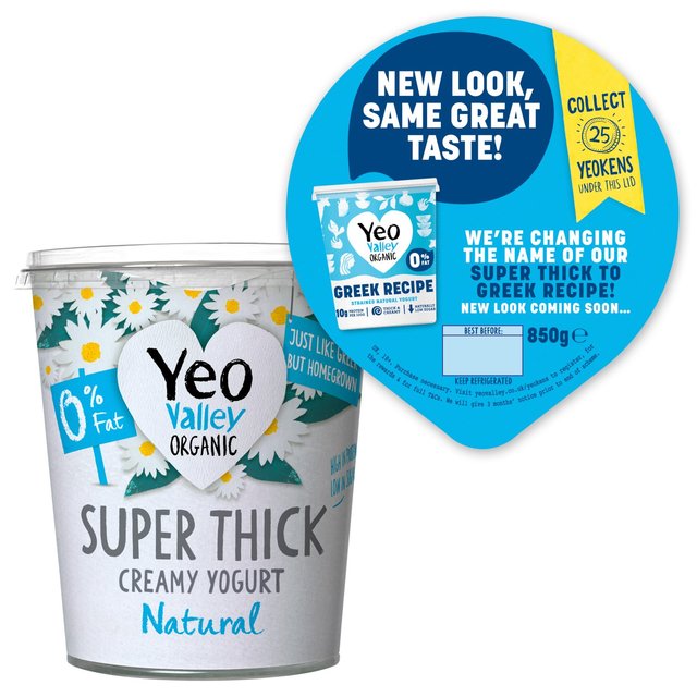 Yeo Valley Organic Greek Recipe 0% Strained Natural Yogurt    850g GOODS M&S   