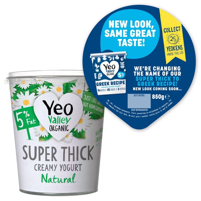 Yeo Valley Organic Greek Recipe 5% Strained Natural Yogurt   850g